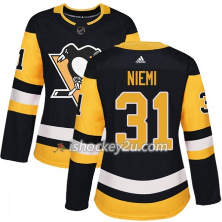 Dame NHL Pittsburgh Penguins Trøje Antti Niemi 31 Adidas 2017-2018 Sort Authentic